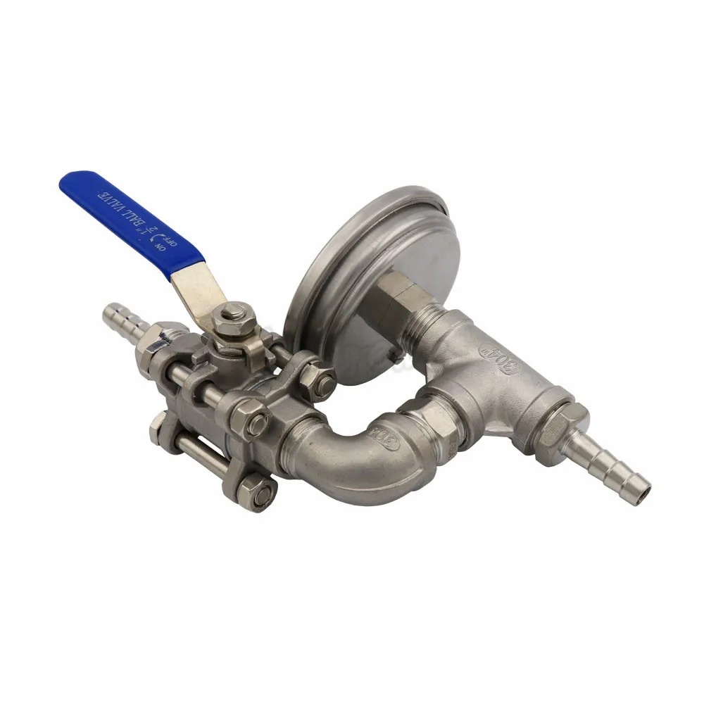 Stainless Steel Ball Valve Hose Barb&Hex Nipple 12In-line Thermometer & 3pc Ball Valve Counterflow Wort Chiller Homebrew Beer (1)