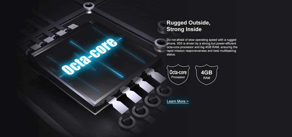 DOOGEE S55 IP68 водонепроницаемый смартфон Android 8,0 4G 64 Гб Восьмиядерный 5500 мАч 5,5 дюймов Dual Sim 13MP отпечатков пальцев LTE мобильный телефон