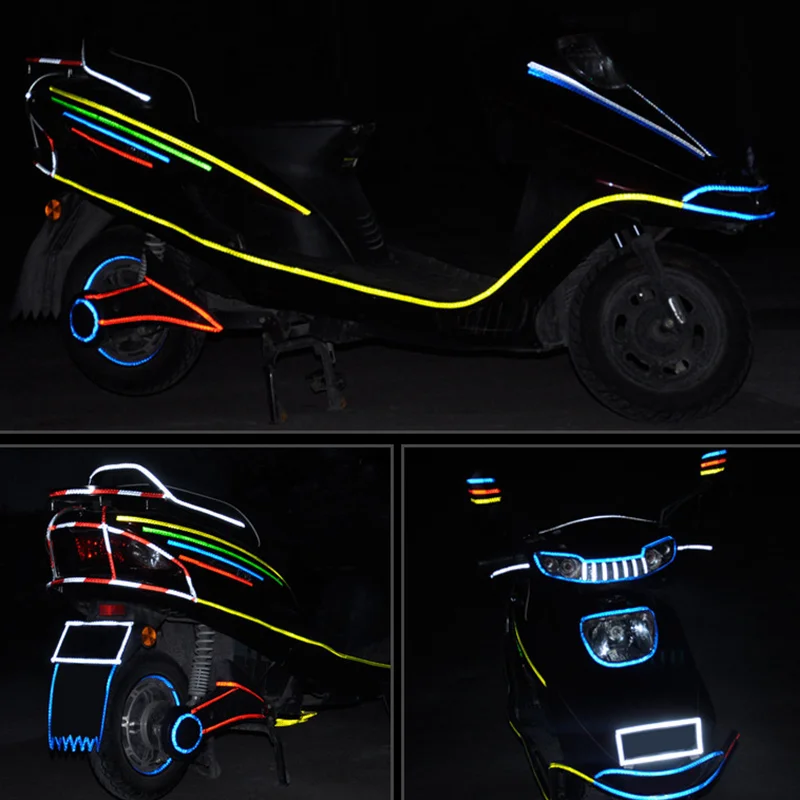 7 цветов, Светоотражающая наклейка для велосипеда, 1*800 см, MTB, шоссейные, мотоциклетные наклейки, светоотражающая лента, наклейка, Аксессуары для велосипеда