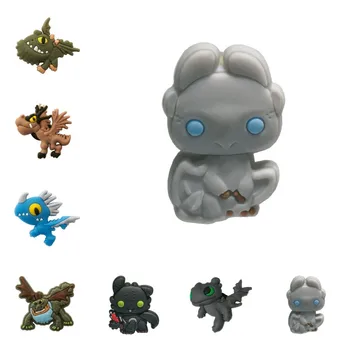 

50pcs How To Train Your Dragon Shoe Charms Cute Decoration Buckles Fit Bands Bracelets Croc JIBZ Kids Birthday Gift