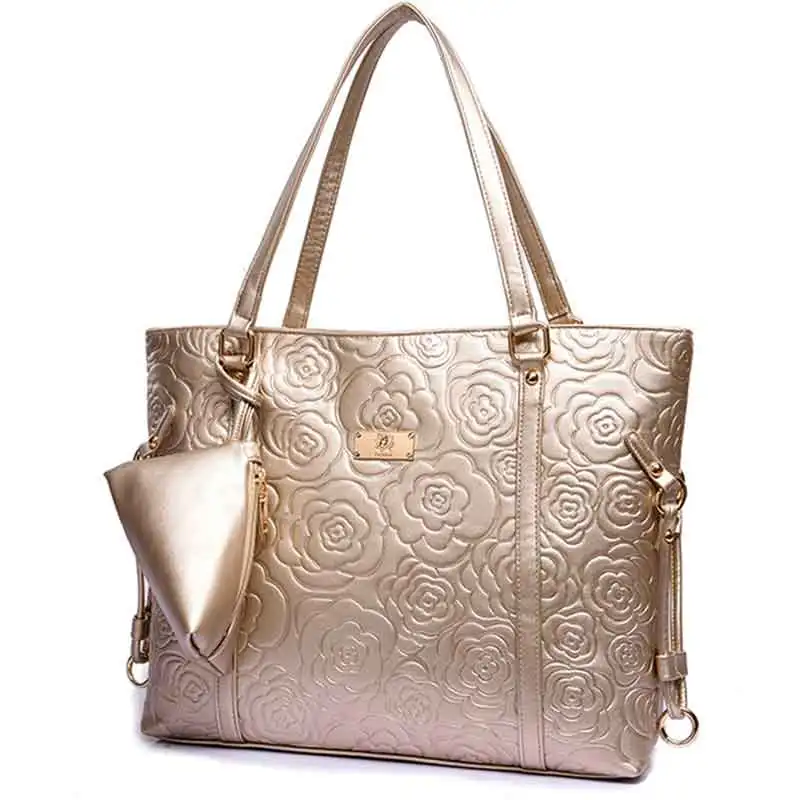 New Floral Women PU Leather Handbag Gold Shoulder Bag Hot Sale Bags Women Handbags Messenger ...