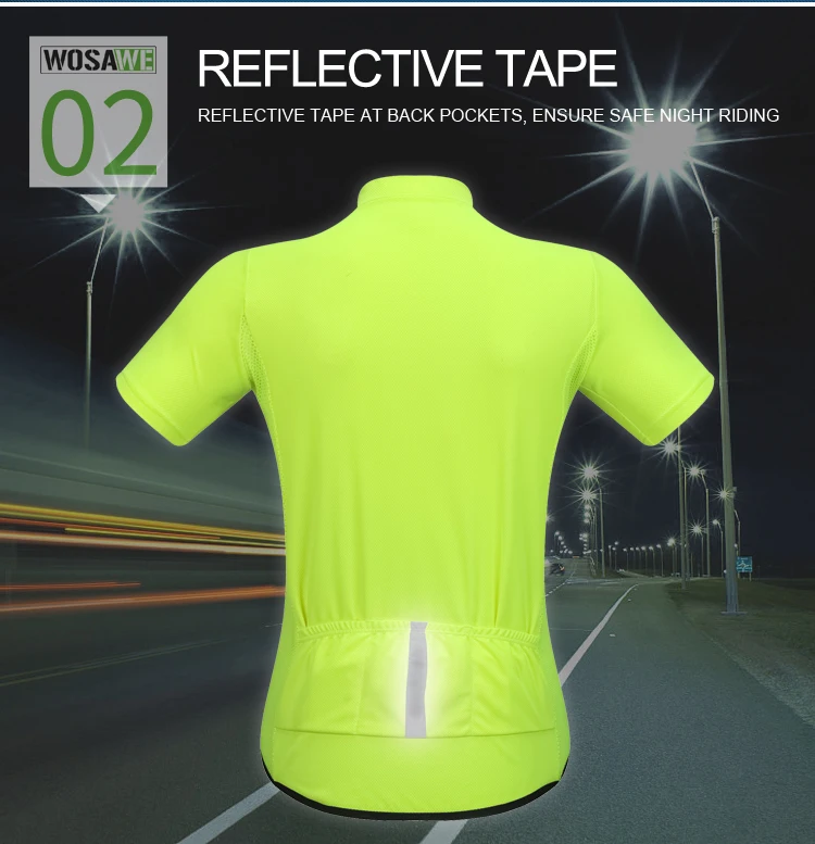 WOSAWE Women's Cycling Jerseys Men Short Sleeve High Visibility Bike Reflective Shirts Sportswear Breathable Cycle MTB Jersey WOSAWE Women's Cycling Jerseys Men Short Sleeve High Visibility Bike Reflective Shirts Sportswear Breathable Cycle MTB Jersey