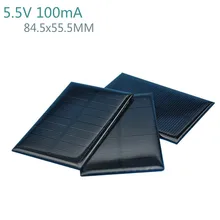 AIYIMA 5Pcs Solar Panels Solar Battery Power Solars Charging Solar DIY Rechargeable Batteries 5.5V 100mA 84.5×55.5MM