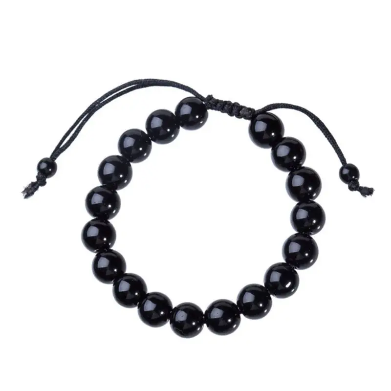 Men Bracelet Hematite Beads Lose Weight Charms Gifts Decoration Jewelry Crystal Adjustable Strap
