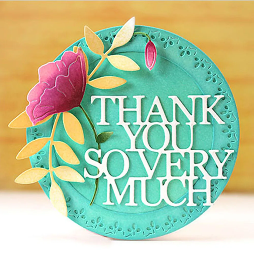 New Word Thanks Metal Cutting Dies Embossing Stencils For ...