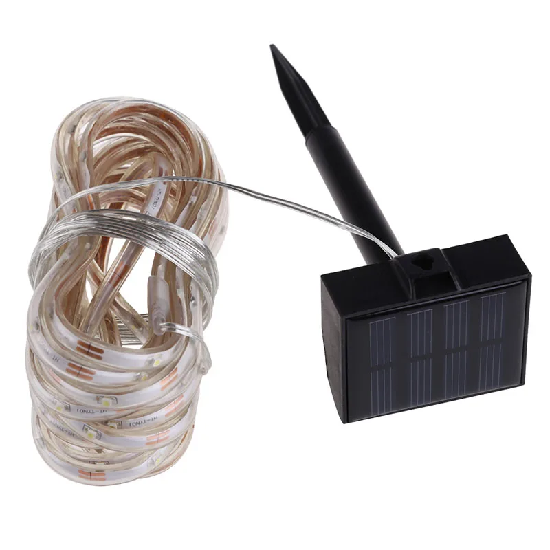 

100LED Modeling Light Outdoor Lawn Lamp Bar Tube Strip Solar GardenLighting HR