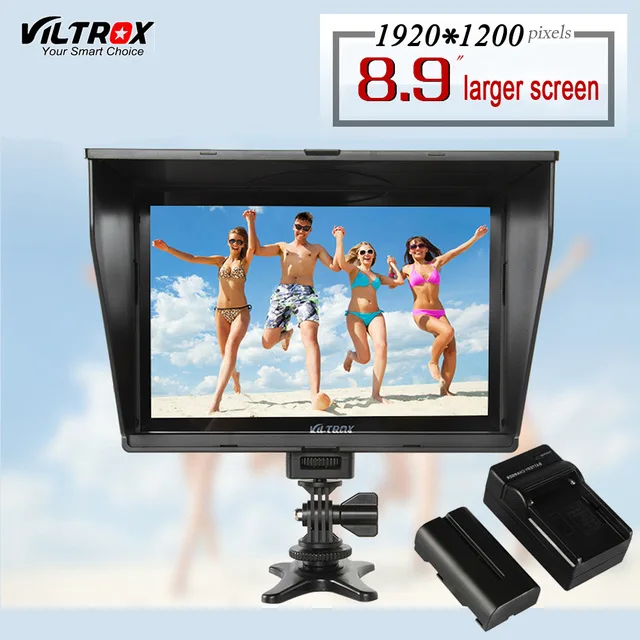 

Viltrox DC-90 HD 8.9" 4K IPS LCD Camera Video Monitor Display 1920*1200 larger Screen HDMI AV Input For Canon Nikon BMPCC Pentax