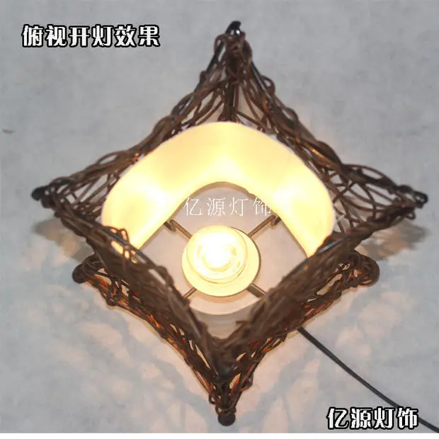 Тайваньский стол лампы для спальни простой креативный китайский Ретро лампа ротанговая лампа ручной LU726261