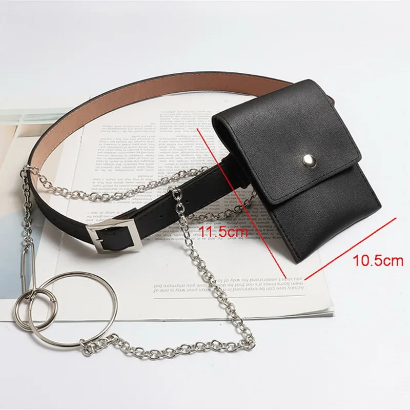 DIINOVIVO Women Waist Bag Leather Female Chain Bags Fashion Fanny Pack Waist Belt Bag Female Hip Bum Pouch Phone Bags WHDV0661