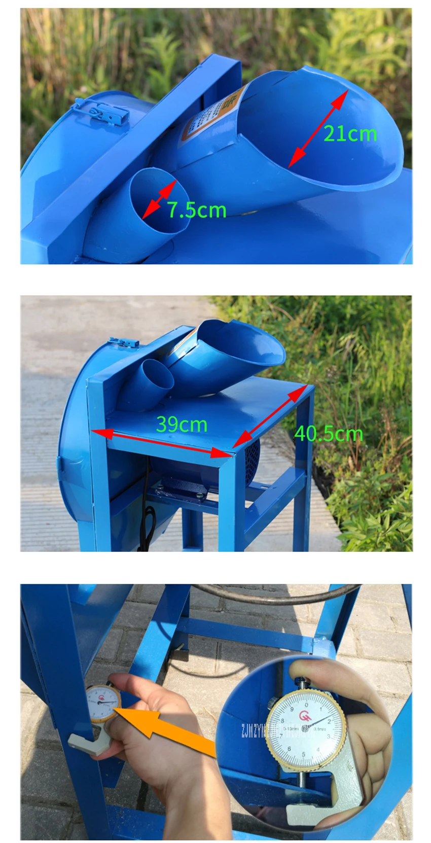 YK-6203 Agricultural Feed Processing Straw Silage Machine Electric Hay Cutter Household Hay Chaff Cutter Forage Crop Crusher