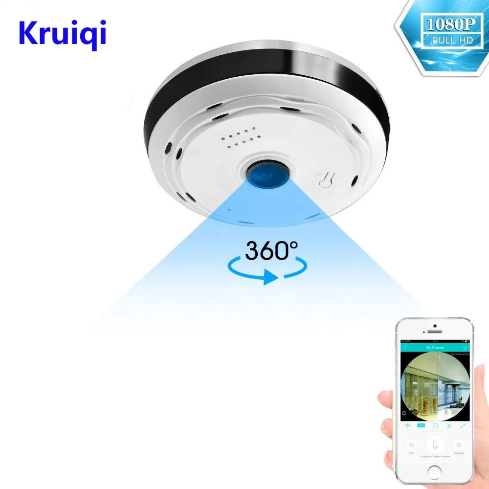 Kruiqi 360 Degree Panoramic Wifi Camera HD 1080P Security Camera Baby Monitor Home Camera Monitor Two Way Audio Video Camera Kruiqi 360 Degree Panoramic Wifi Camera HD 1080P Security Camera Baby Monitor Home Camera Monitor Two Way Audio Video Camera