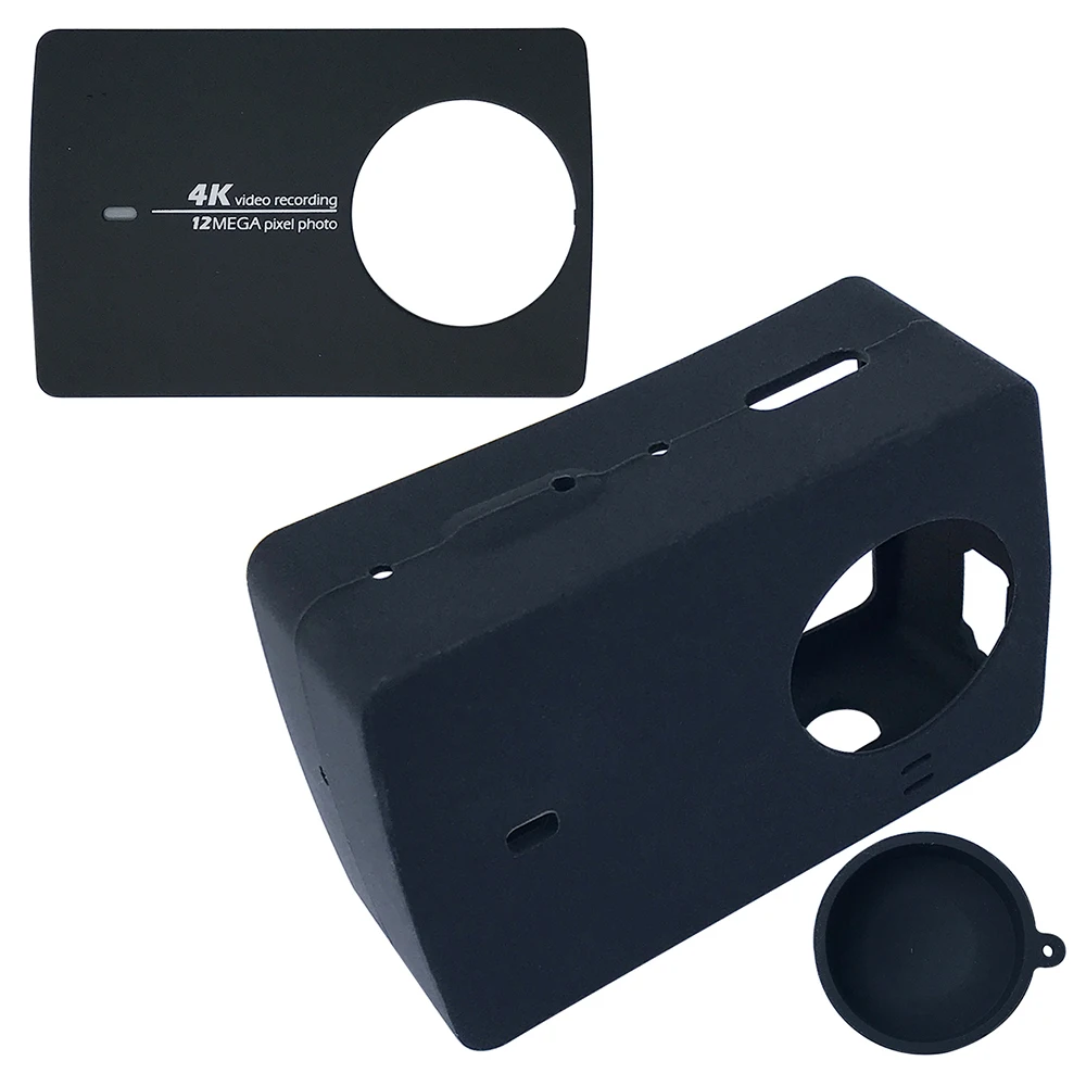 Kopen Siliconen Case Lens Cover voor XIAOMI YI 4 k Plus Lite Beschermende Behuizing Soft Cover voor XIAOYI 4 k Action camera Accessoires