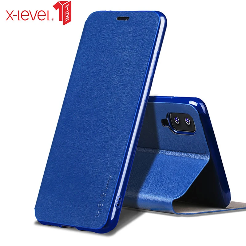 

X-Level Leather Flip Cases For Samsung A5 A6 A7 A8 Plus A9 Star 2018 Ultra Thin Business Leather Funda Cover Case A5 A7 2017