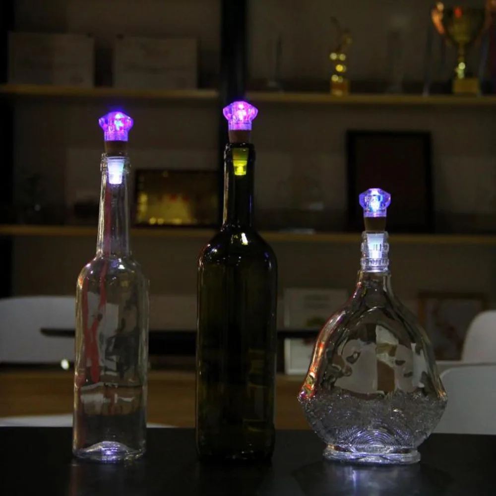 

Fashionable Diamond LED Cap Light Rechargeable USB LED Night Light Wine Bottle Lamps Party Home Decoration Light