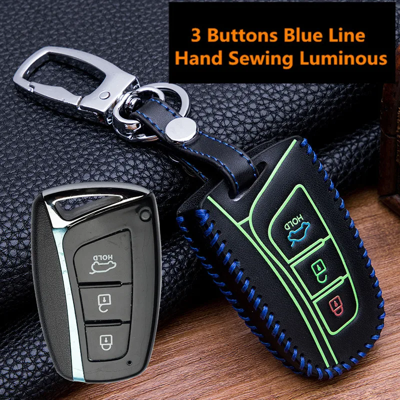 Luminous-Remote-Smart-Car-Key-Case-For-Hyundai-Fob-IX45-Santa-Fe-Tucson-Leather-Car-Keychain (1)