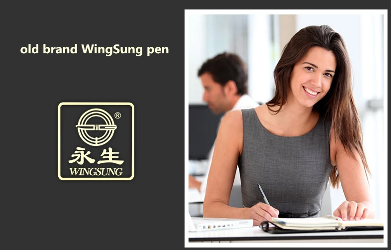 Высококачественный светильник wingsung, черная металлическая авторучка, школьные офисные канцелярские принадлежности, каллиграфия 0,38 мм, перьевые ручки с чернилами, подарок