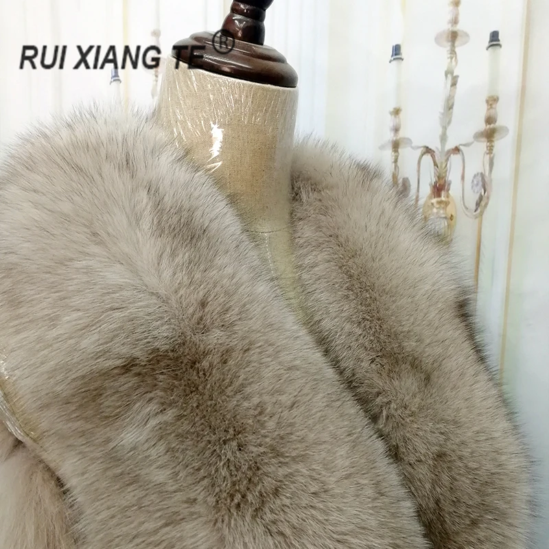 RuiXiangTe WOMEN real fox fur coat winter natural real fox vest fur fox vest jacket with girdle fur vest sleeveless genuine fur