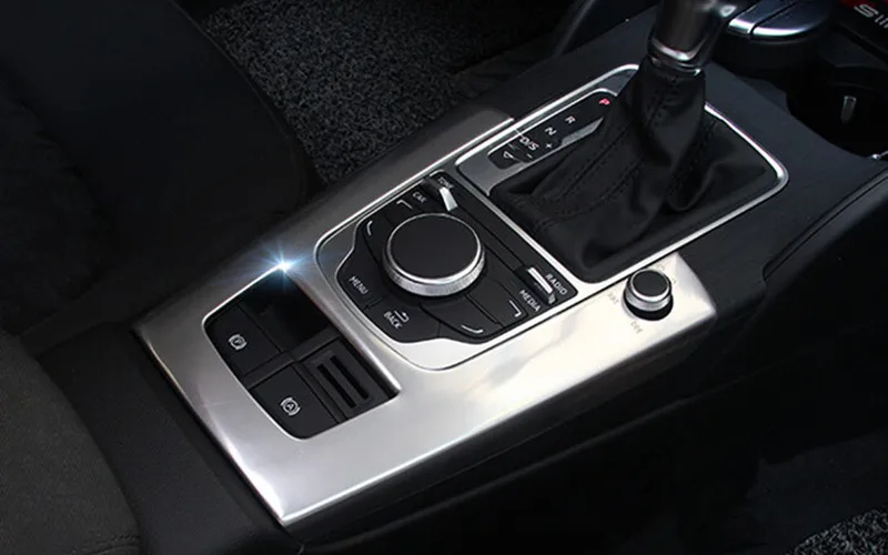 Center-Console-Gear-Shift-panel-decoration-cover-trim-for-Audi-A3-8V-Stainless-steel-Car-styling
