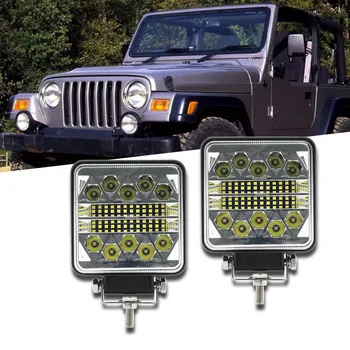 

2pcs 62w LED Work Light Fog Lamp Truck OffRoad Tractor Spot flood Lights 12V 24V Square