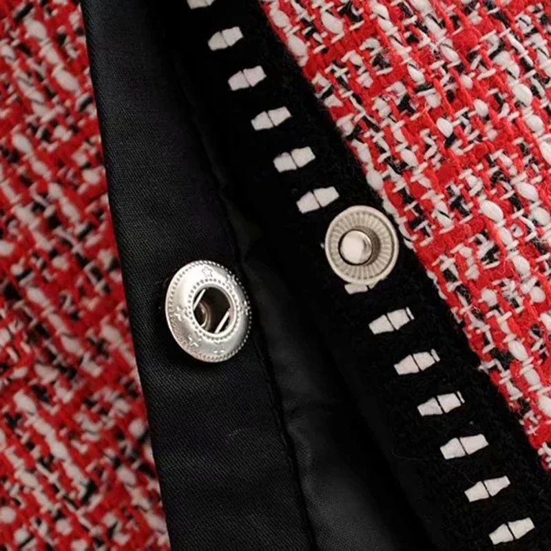 lower price Vintage Stylish Pockets Single Breasted Tweed Jacket Coat Women 2020 Fashion Long Sleeve Ladies Out