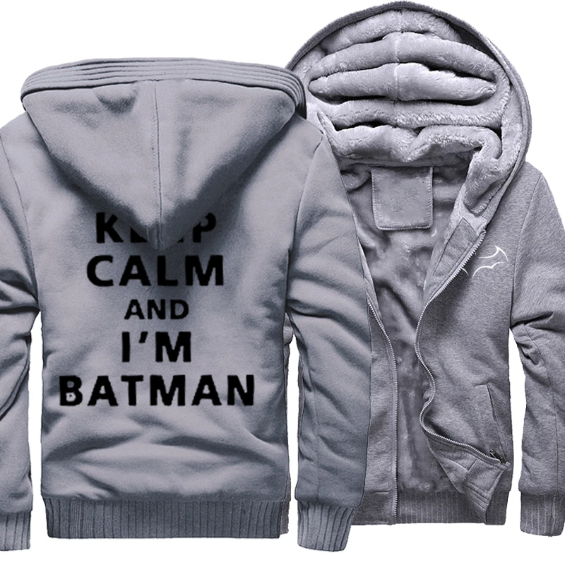 Модные толстовки для мужчин с буквенным принтом Keep Calm And I'm Batman повседневные 2019