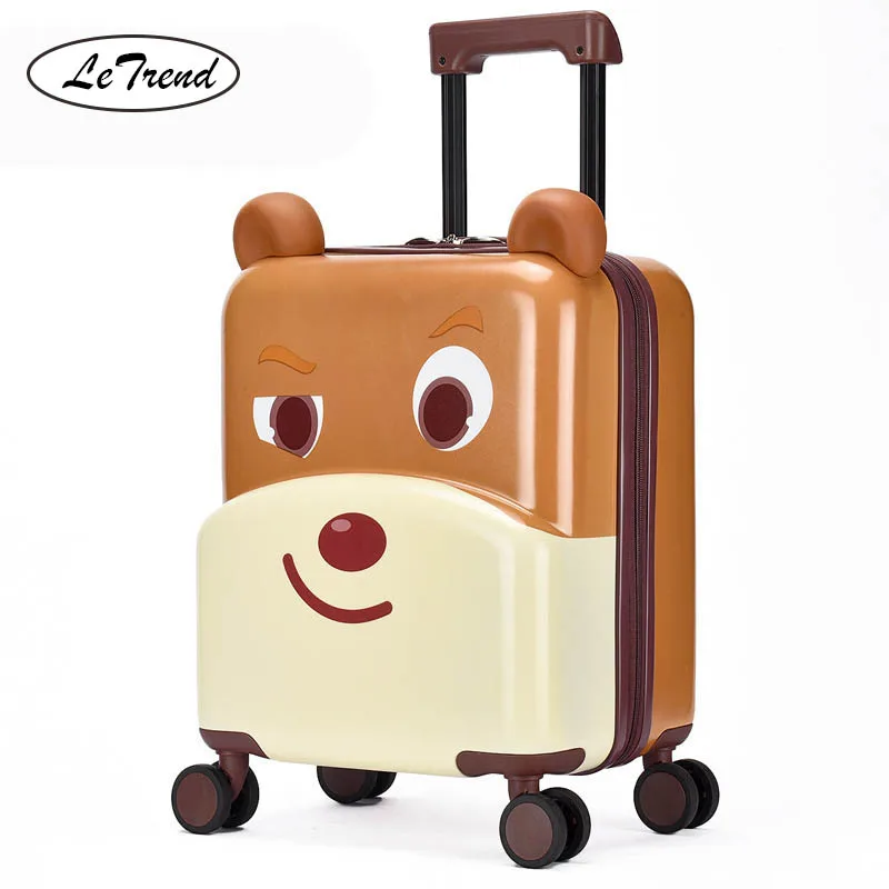 

LeTrend Cute Cartoon Children Rolling Luggage Spinner Multifunction Ride sit Suitcase Wheels 20 inch Student Cabin Trolley Kids