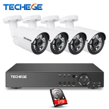 Techege Security Camera System 8CH CCTV System 8ch DVR 1080P HDMI Video Output 4pcs 1080P AHD Camera 2MP Camera Surveillance Kit