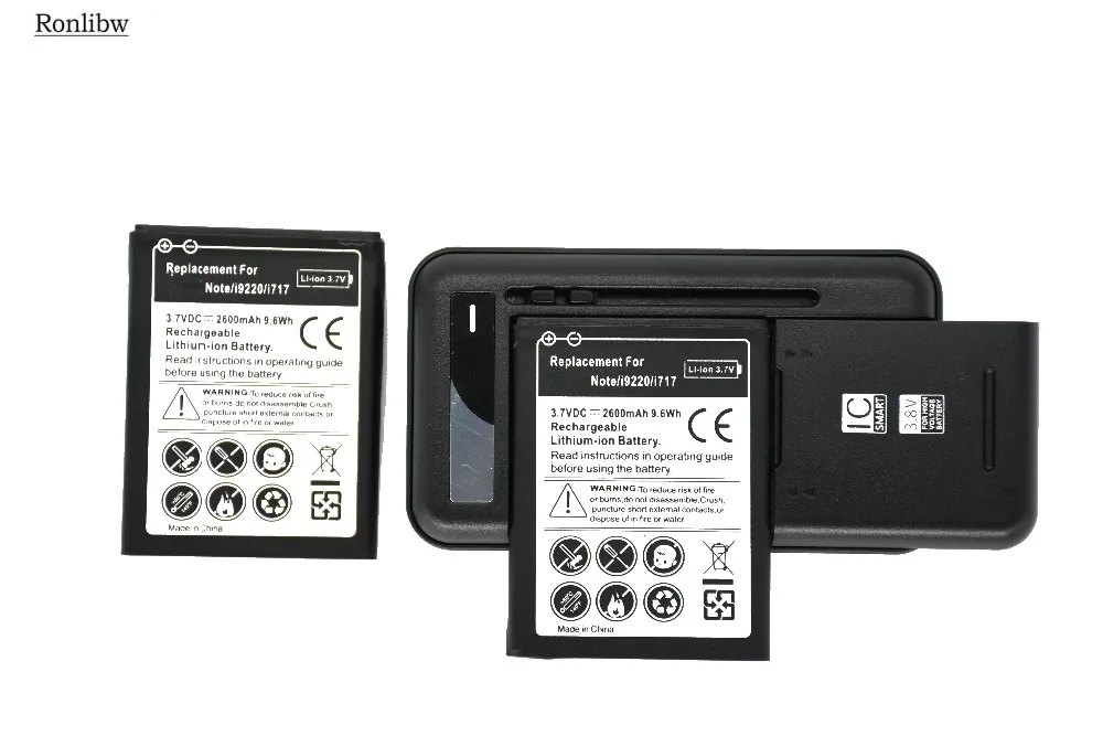 Сменный аккумулятор Ronlibw EB615268VU 2 шт. зарядное устройство для Samsung Galaxy Note 1 i9220 N7000 E160K