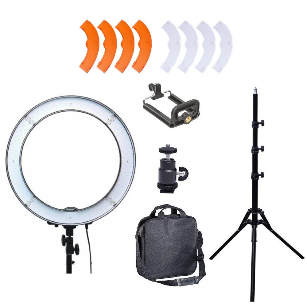 

48cm 19" 55W Dimmable LED Ring Light with 185cm Light Stand + Fliter + Camera Phone Holder for Photo Video Selfie Photography