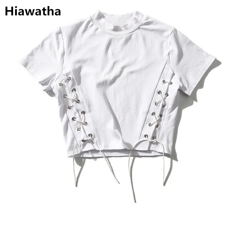 Hiawatha Однотонная рубашка с полосатым принтом на одно плечо Harajuku стильная повязка