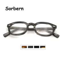 Высококачественные мужские очки с заклепками оправа для очков из ацетата мужские средние круглые винтажный с прозрачными стеклами очки женские очки