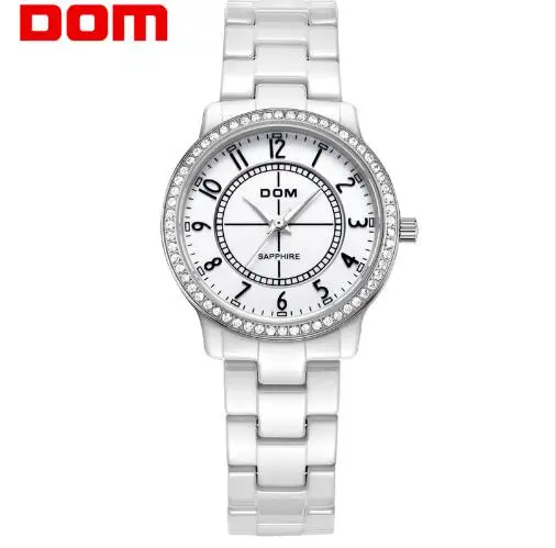 

DOM luxury brand quartz watch for women simple waterproof style ceramic nurse watches fashion reloj hombre marca de lujo T-558