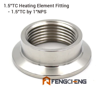 

1.5" TC x 1" NPS Heating Element Fitting Stainless Steel 304 Homebrew Hardware, DIY Electric Brewery Hardware
