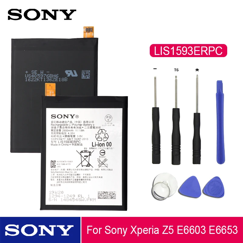 Sony Оригинальный аккумулятор для телефона LIS1593ERPC sony Xperia Z5 E6603 E6653 E6633 E6683 E6883 Замена