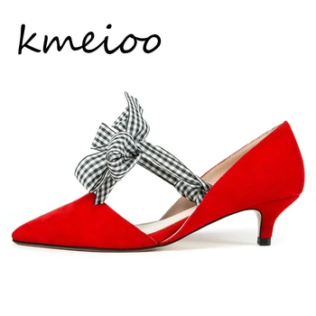 

2018 New Pointed Toe Women's Fashion Solid Flock High Heels 4cm Shoes Shallow Women Pumps Party Shoes Consie Ladies Office Shoes