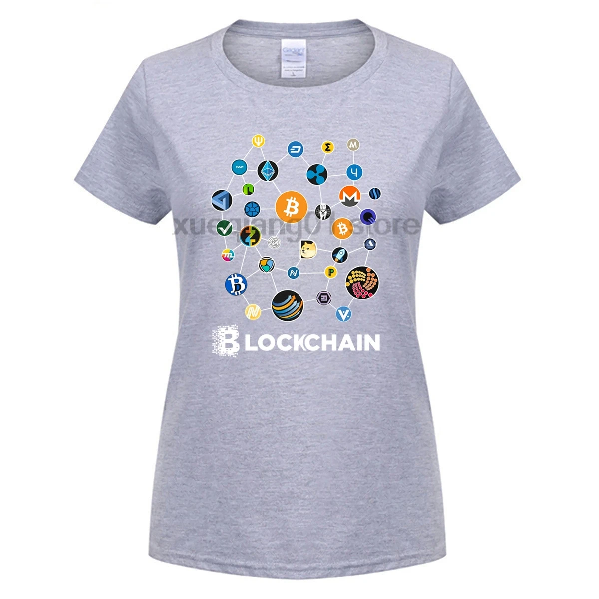 Blockchain Cryptocurrency Bitcoin Ripple Peercoin Qura Factom T Shirt Men 100% Cotton Peercoin Monero Litecoin Ethereum Tee