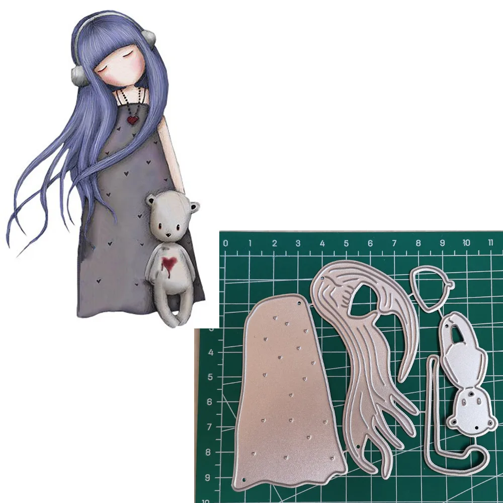  Listen to songs Girl Metal Cutting Dies 2019 Scrapbooking Craft Dies Cut Stamps Embossing Stencils  - 33031372977
