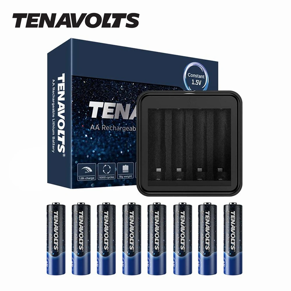 NANFU 8 шт. TENAVOLTS AA Аккумуляторная батарея 1 5 V 2775 mWh литий-ионные предварительно