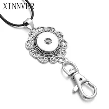 New Snap Necklace Button Pendant Jewelry Crystal Flower Snap Necklaces Fit 18mm 20mm Snap Holder Valentine’s Day Gift