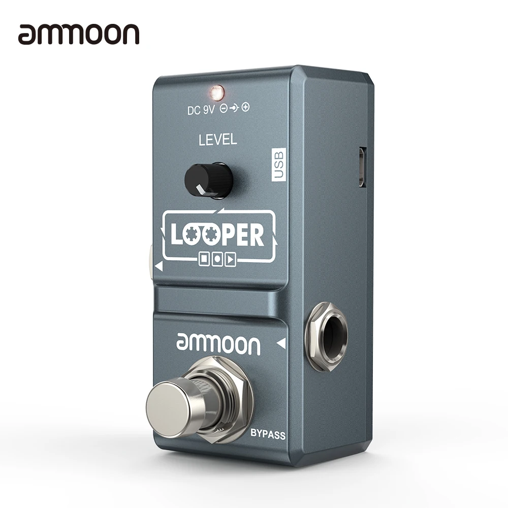 Ammoon AP-09, Nano Loop, электрогитара, педаль, гитарный эффект, педаль, Looper, True Bypass, неограниченное количество оборотов, запись за 10 минут