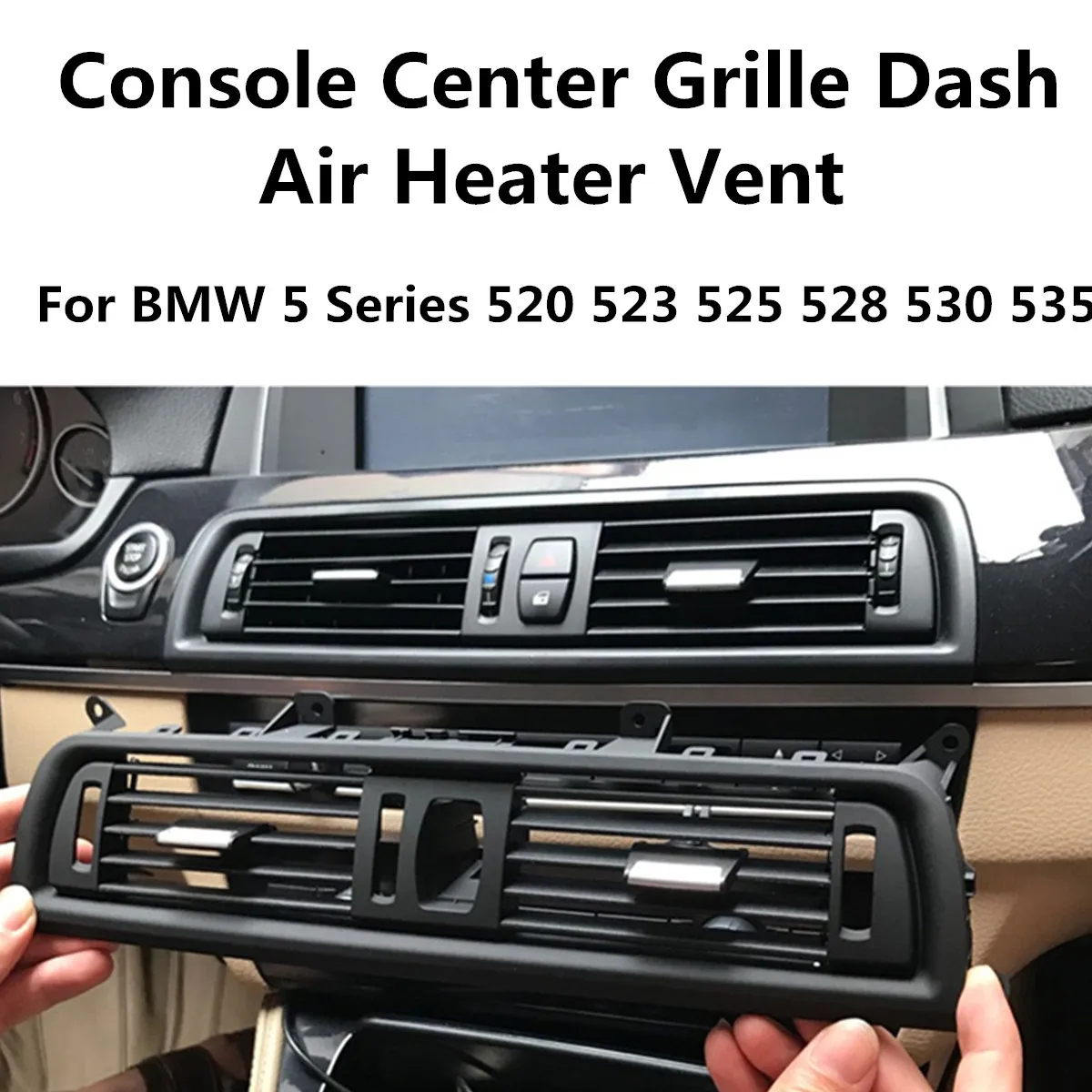 

Audew Black PC+ABS Front Console Grill Dash AC Air Vent for BMW 5 Series 520 523 525 528 530 535 34.5 x 8cm 0.01-0.02 Inch