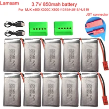 Lamsam Zangão RC JST Bateria Lipo 3.7 v 850 mah Bateria Lipo 1 s Com Carregador USB Definido Para MJX x400 X300C X800 Partes Quadcopter