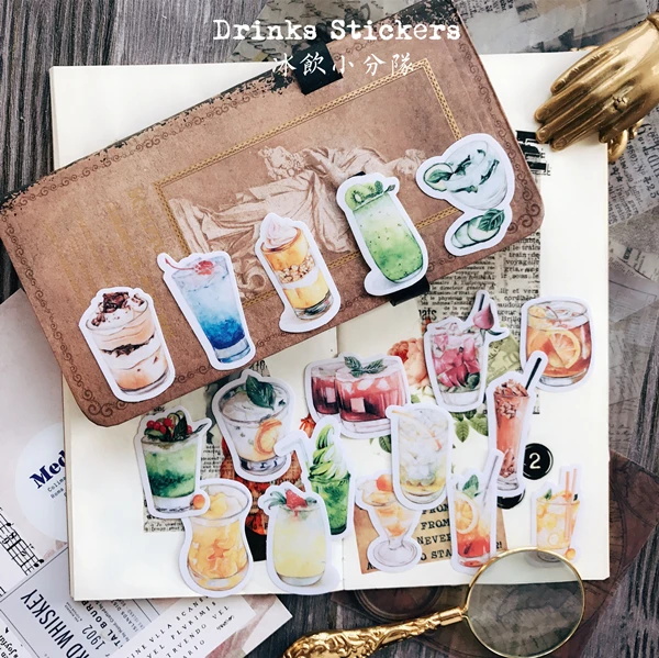 

18pcs/pack All kinds of lovely drinks kawaii frappe Decorative Stickers DIY Scrapbooking Diary album Stickers Escolar
