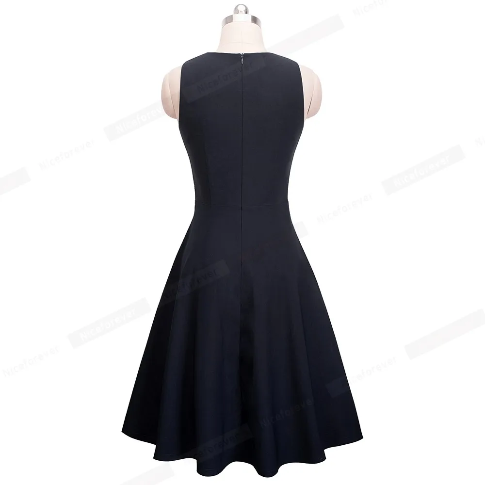 Nice-forever Vintage Elegant Embroidery Floral Lace Patchwork vestidos A-Line Pinup Business Women Party Flare Swing Dress A079 88 Nice-forever Vintage Elegant Embroidery Floral Lace Patchwork vestidos A-Line Pinup Business Women Party Flare Swing Dress A079 88