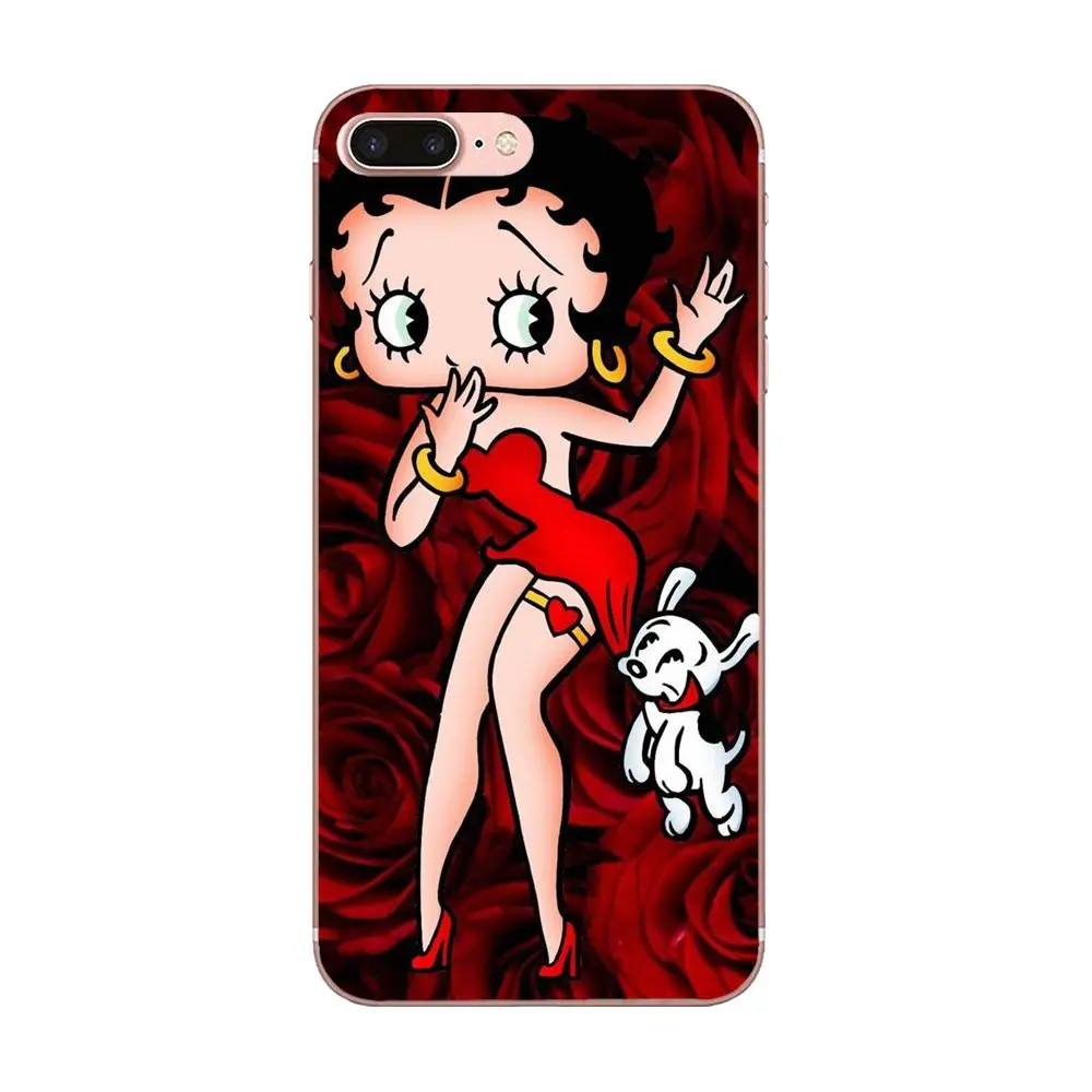 Мягкие сумки Чехлы для Apple iPhone 4 4S 5 5C 5S SE 6 6S 7 8 Plus X XS Max XR Cubierta Betty Boop En Un Vidrio