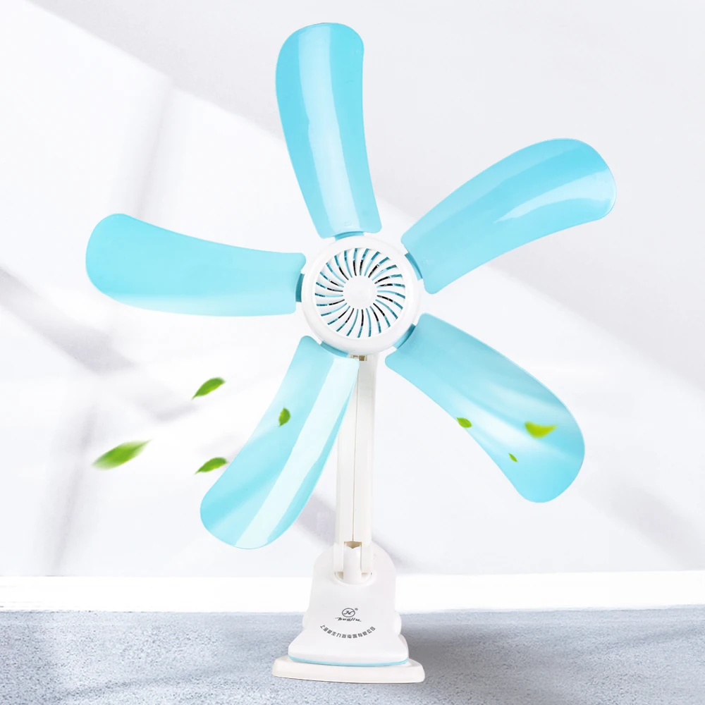 EU/US/AU Plug Multifunction Wall Hanging Table Holder Fan Household Hot Quiet 5 Leaves Electric Clip Fan Summer Cooler Clip Fans - Цвет: 1PC blue