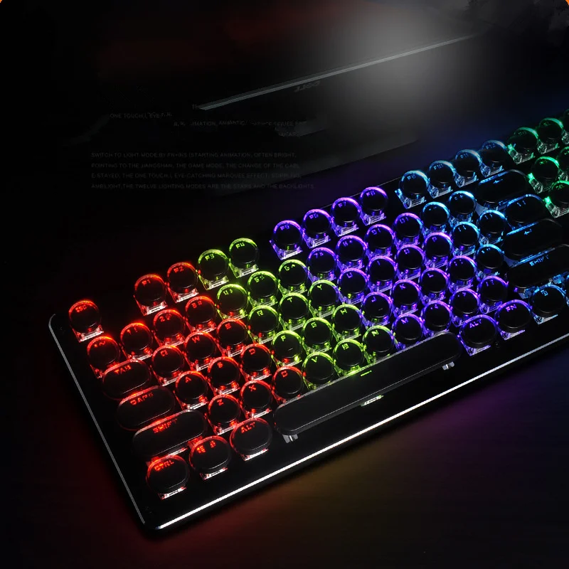 AOYEAH механическая клавиатура 104 ключей синий переключатель круглый keycap с