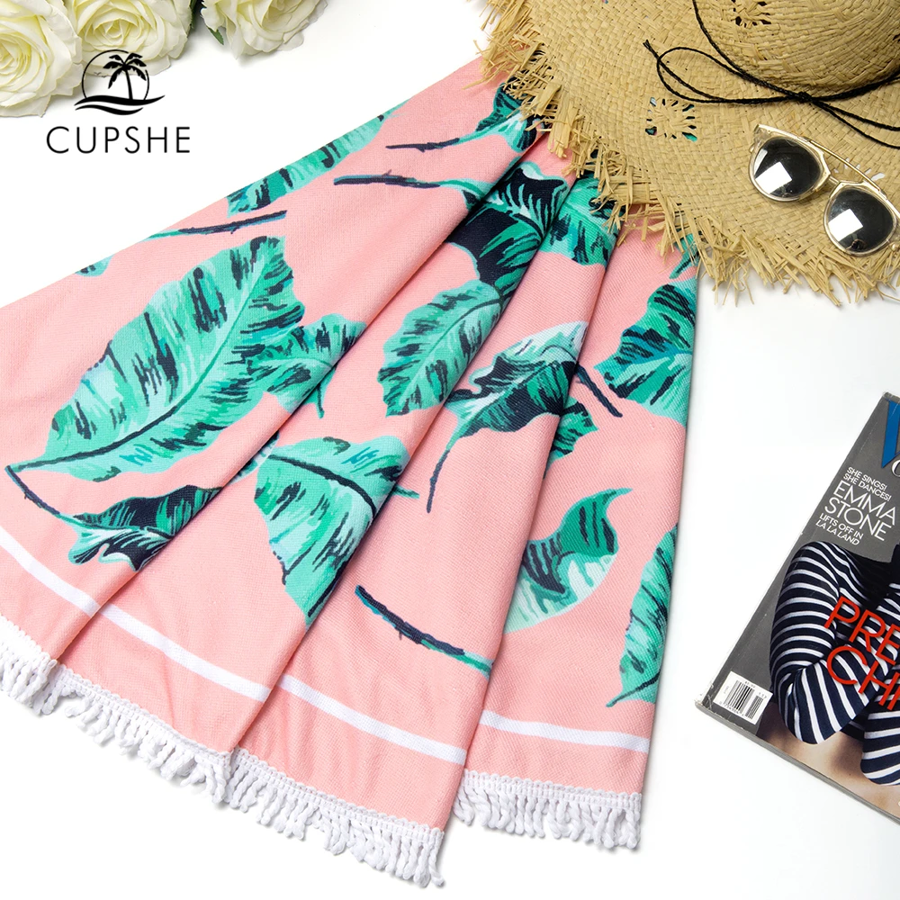 CUPSHE 2019 женское Тропическое розовое пляжное полотенце с банановым листом