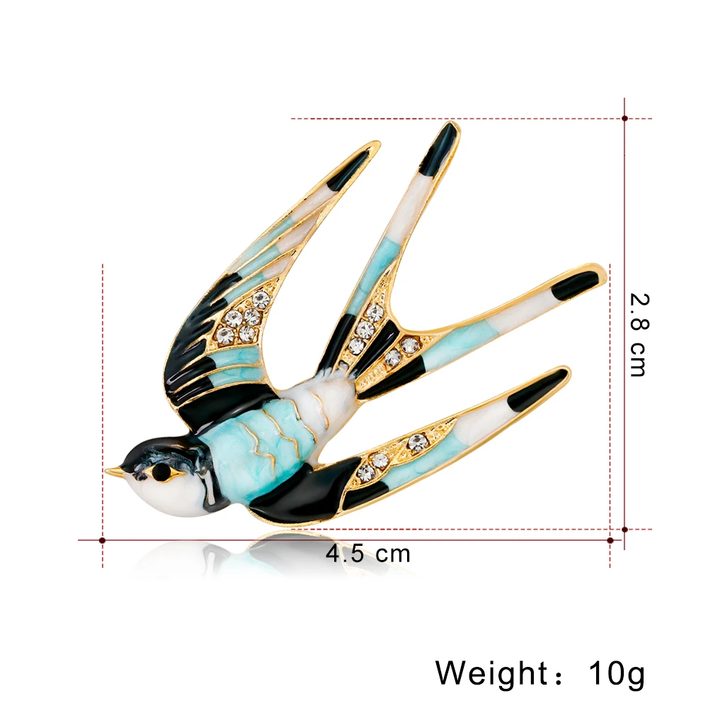 Danbihuabi металлическая брошь из эмали в виде птицы для женщин платье шарф воротник штифты корсажа животное брошь значки ювелирные изделия Высокое качество