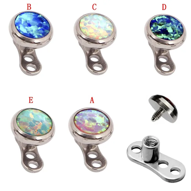 1 pc g23 titane opale dermal anchor top micro cutanée piercing micro